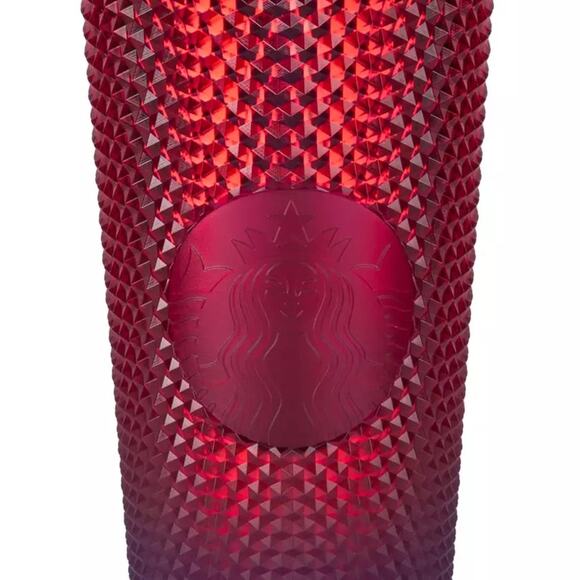 Disney World Parks Limited Edition Starbucks Red Geometric Tumbler w/Straw NEW - Picture 5 of 9